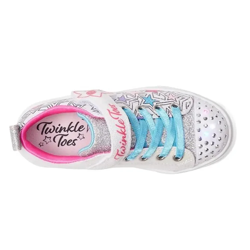 Skechers Twinkle Sparks Shimmer Stars 314457L-WMLT Girl 2.5YM Multi Shoes NCZ207